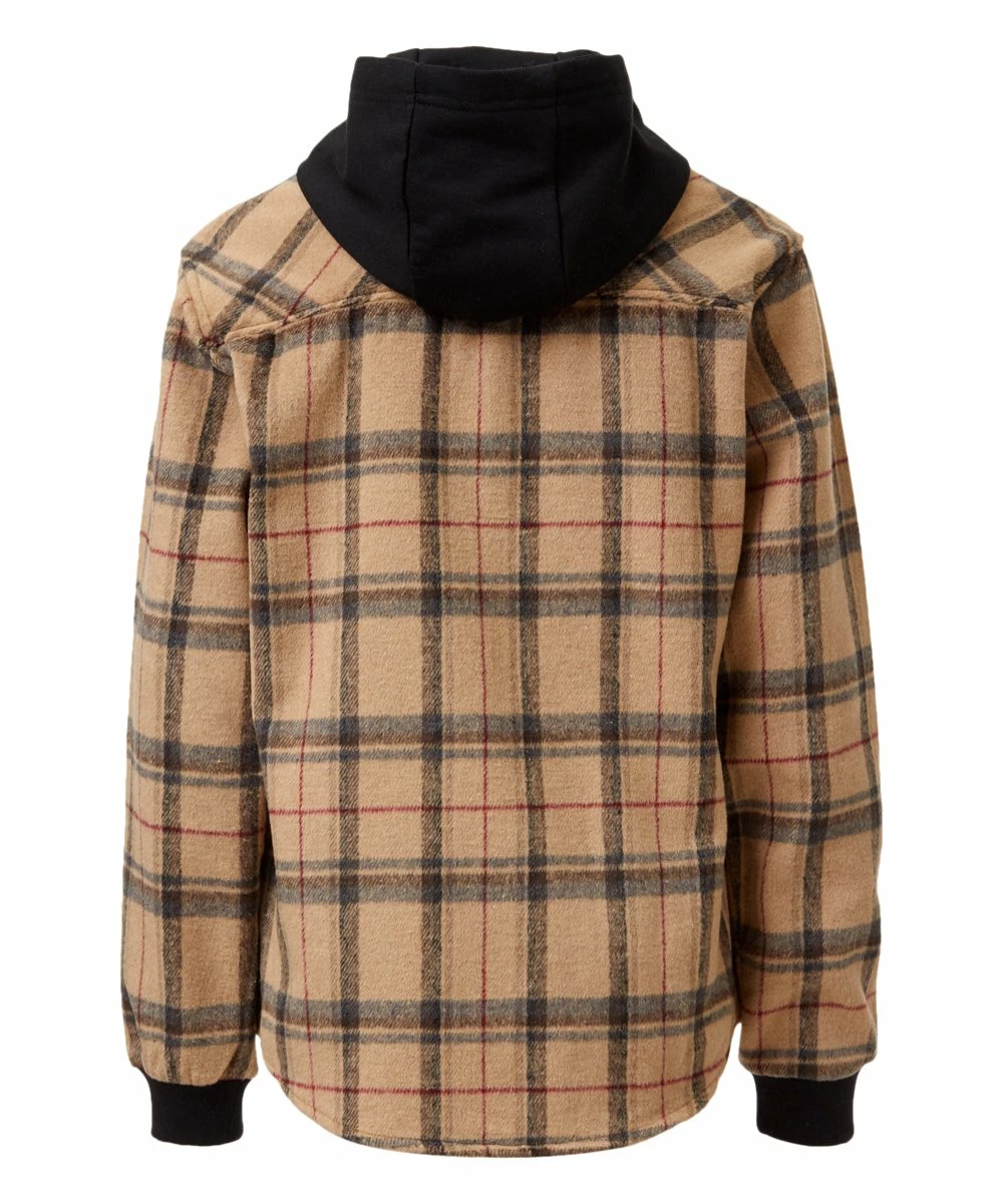 Budget ๐ Daniel L Brown Plaid Flannel Button-Up Hooded Tee - Boys For Kids โ๏ธ - Image 2
