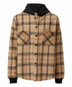 Budget ๐ Daniel L Brown Plaid Flannel Button-Up Hooded Tee - Boys For Kids โ๏ธ