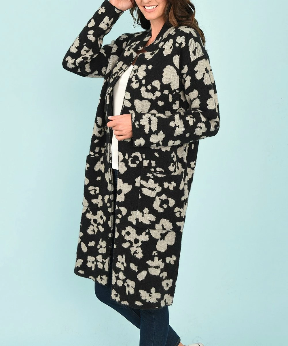 Flash Sale ๐ฅฐ Daniel Rainn Black & Gray Floral Open Cardigan - ๐ฉ Women ๐ - Image 3