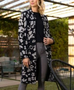 Flash Sale 🥰 Daniel Rainn Black & Gray Floral Open Cardigan - 👩 Women 🌟