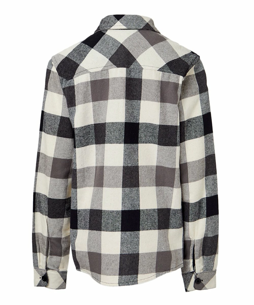 Best Sale 😉 Daniel L Black & White Buffalo Check Pocket Button-Up - Boys For Kids 🌟 - Image 2