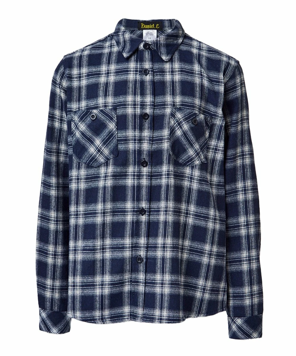 Flash Sale ✨ Daniel L Navy Plaid Pocket Button-Up - Boys For Kids 🔔