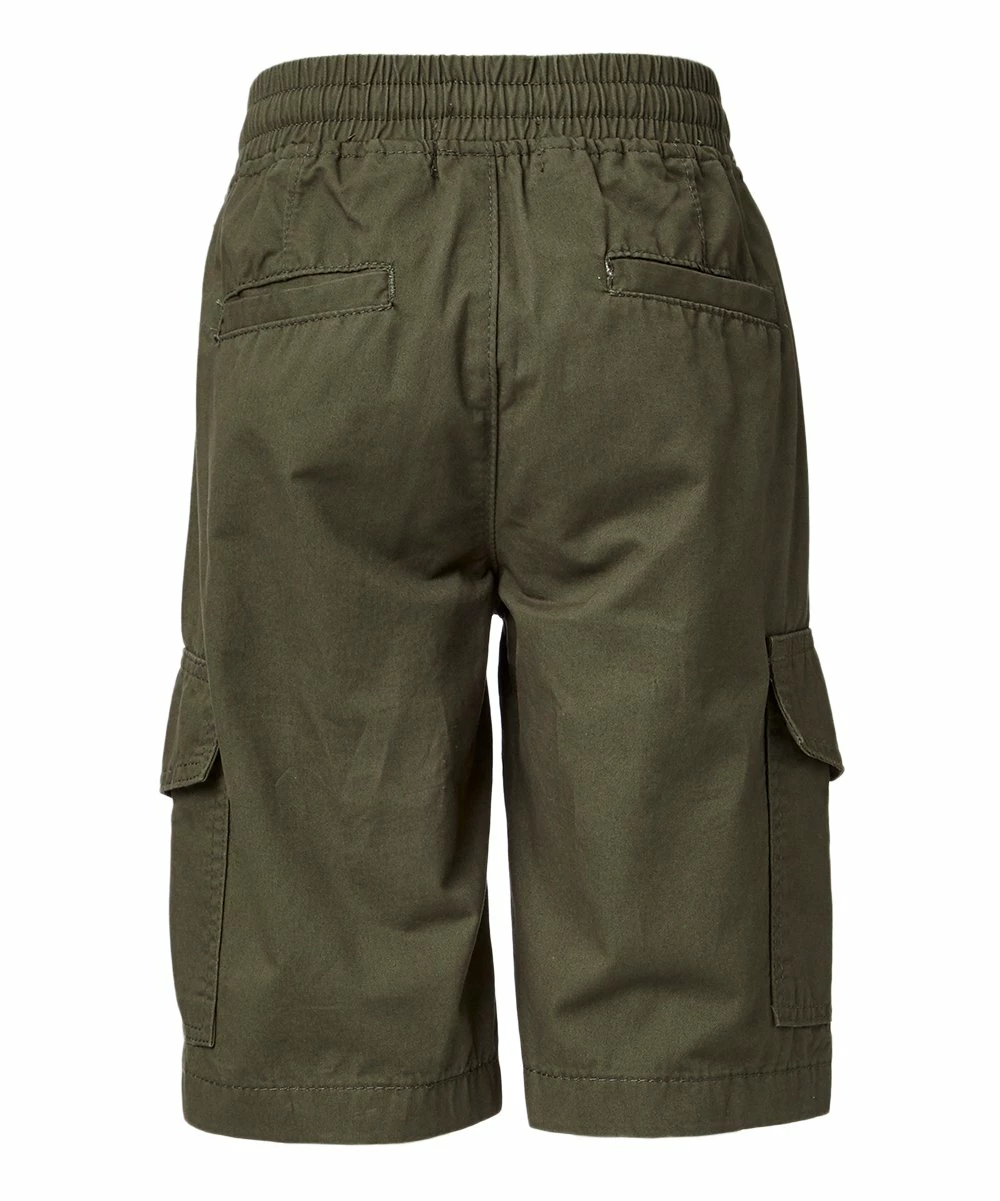 Coupon ๐ Daniel L Army Green Tie-Waist Cargo Shorts - Boys For Kids ๐งจ - Image 2