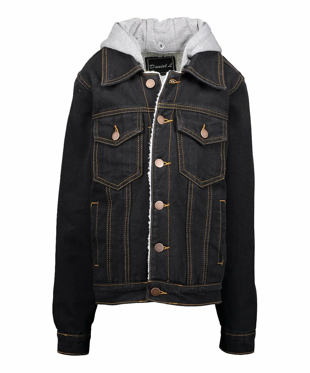 New ๐คฉ Daniel L Black Denim Hooded Trucker Jacket - Boys For Men ๐