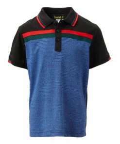 Coupon ๐ Daniel L Blue & Black Color Block Polo - Boys For Kids ๐