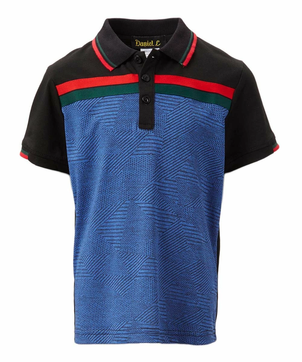 Coupon ๐ Daniel L Blue & Black Color Block Polo - Boys For Kids ๐