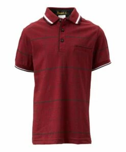 Best deal โ๏ธ Daniel L Red & White Stripe Polo - Boys For Kids ๐