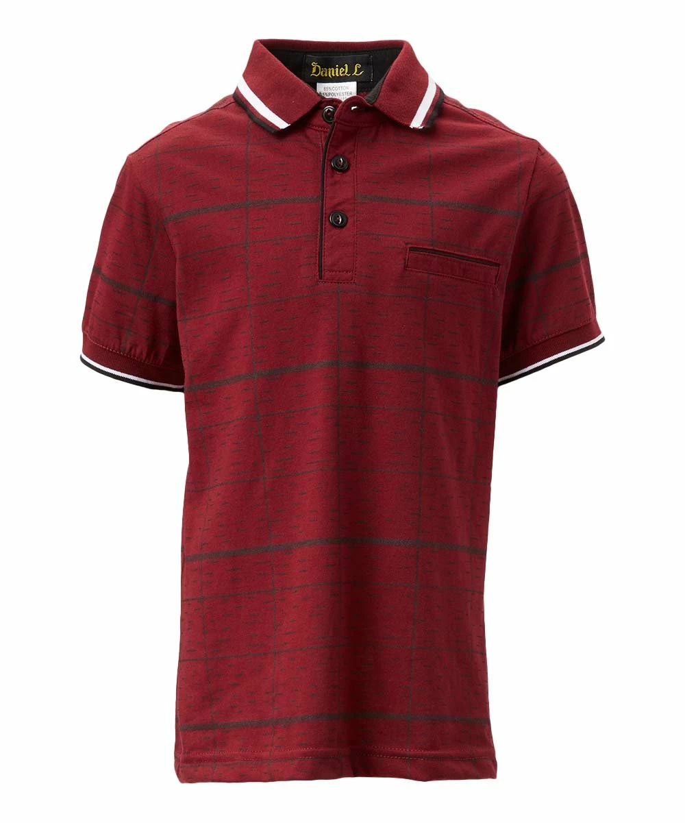 Best deal โ๏ธ Daniel L Red & White Stripe Polo - Boys For Kids ๐
