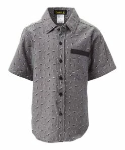 Buy ๐ Daniel L Pepper Gray & White Shark Short-Sleeve Button-Up - Boys For Kids ๐ฅ