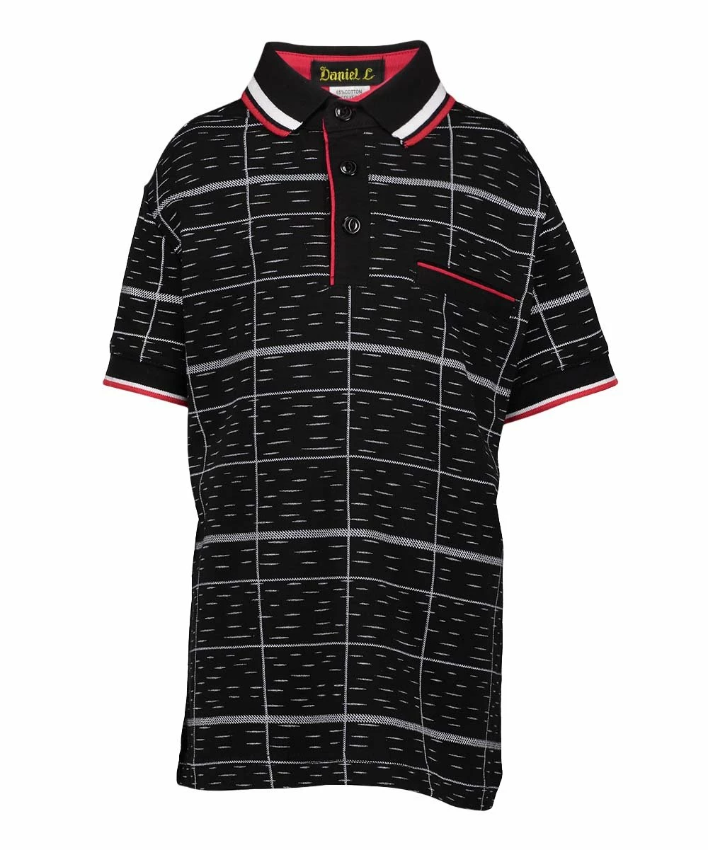 Buy ๐ Daniel L Dark Gray & White Stripe Polo - Boys For Kids ๐