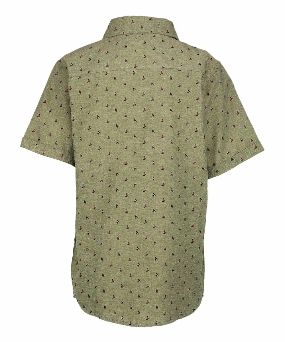 Cheap 💯 Daniel L Olive Boat Short-Sleeve Button-Up - Boys For Kids 🌟 - Image 2