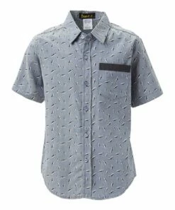 Outlet 🔥 Daniel L Livid Gray & White Shark Short-Sleeve Button-Up - Boys For Kids ❤️