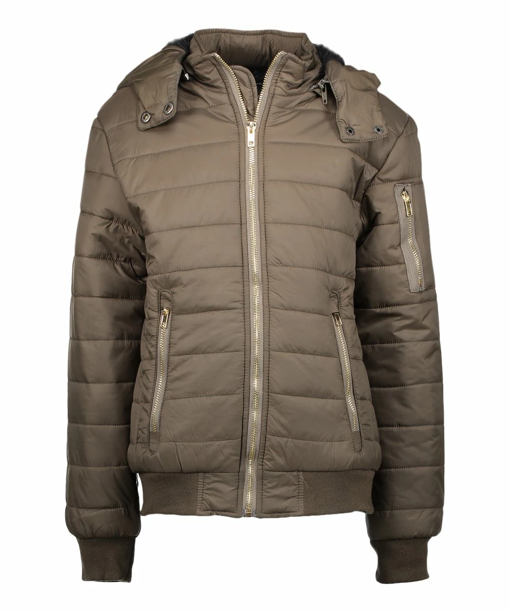 New ๐งจ Daniel L Army Green Hooded Zip-Up Puffer Jacket - Boys For Kids โ