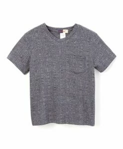 Promo 🔥 Daniel L Navy Pocket Ribbed V-Neck Tee - Boys For Kids 😉