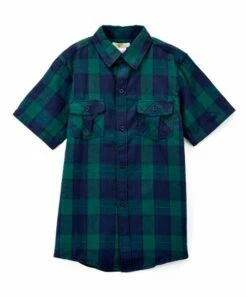 Brand new 🌟 Daniel L Green & Blue Plaid Button-Up - Boys For Kids ✔️