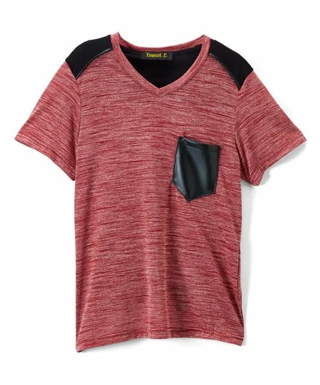 Best reviews of ๐ฅฐ Daniel L Burgundy Pocket-Accent V-Neck Tee - Boys For Kids ๐คฉ