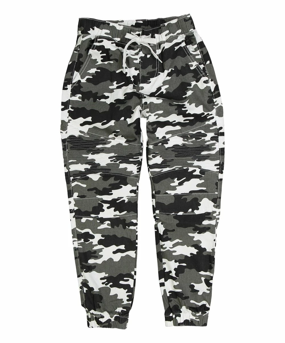 Cheap 👍 Daniel L White Camo Moto Joggers - Boys For Kids 😍