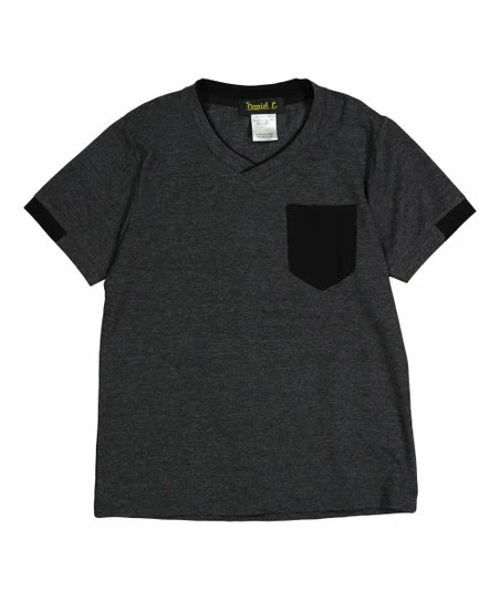 Discount ๐งจ Daniel L Dark Gray Pocket V-Neck Top - Boys For Kids ๐
