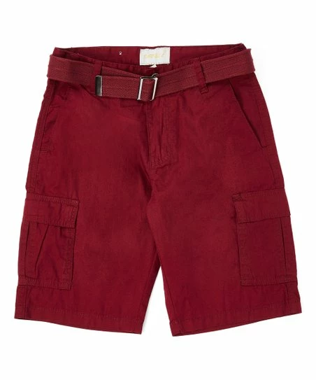Discount ๐ Daniel L Burgundy Belted Cargo Shorts - Boys For Kids ๐