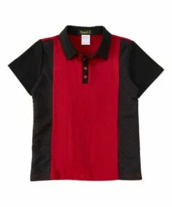 New ❤️ Daniel L Burgundy & Black Color Block Polo - Boys For Kids 🎉