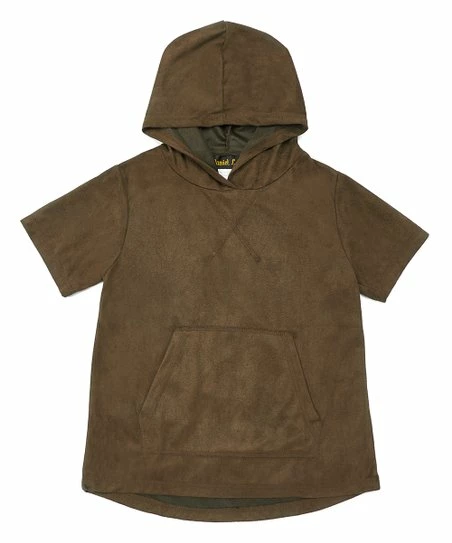 Budget ๐ Daniel L Army Green Microsuede Hooded Tee - Boys For Kids ๐ฅ