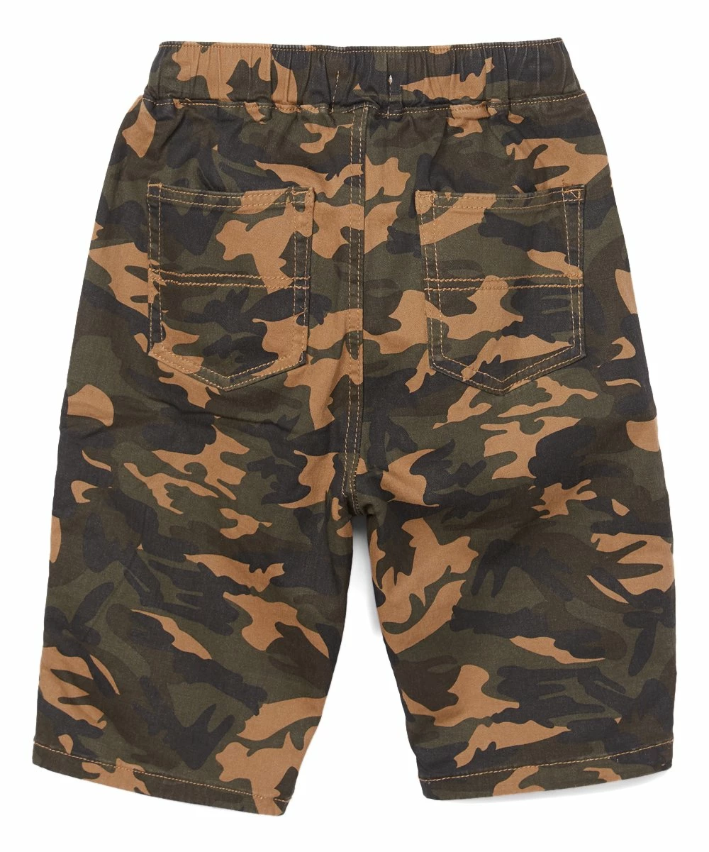 Buy ๐ Daniel L Dark Khaki & Olive Camo Shorts - Boys For Kids โ - Image 2