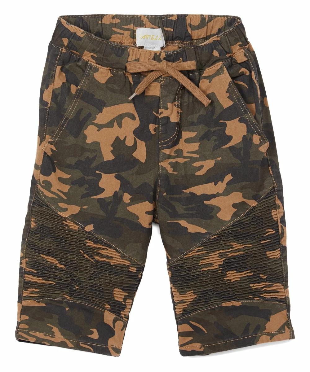 Buy ๐ Daniel L Dark Khaki & Olive Camo Shorts - Boys For Kids โ
