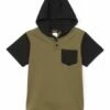 Top 10 🤩 Daniel L Dark Green & Black Pocket Hooded Henley - Boys For Kids 🔔