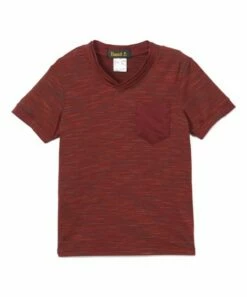 Best Pirce ❤️ Daniel L Burgundy Space-Dye Pocket V-Neck Tee - Boys For Kids 🌟