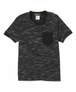 Budget 🎁 Daniel L Black Space-Dye Pocket V-Neck Tee - Boys For Kids 😍