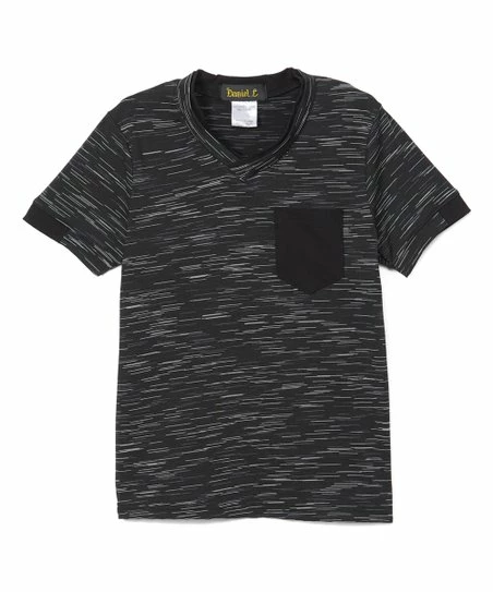 Budget 🎁 Daniel L Black Space-Dye Pocket V-Neck Tee - Boys For Kids 😍