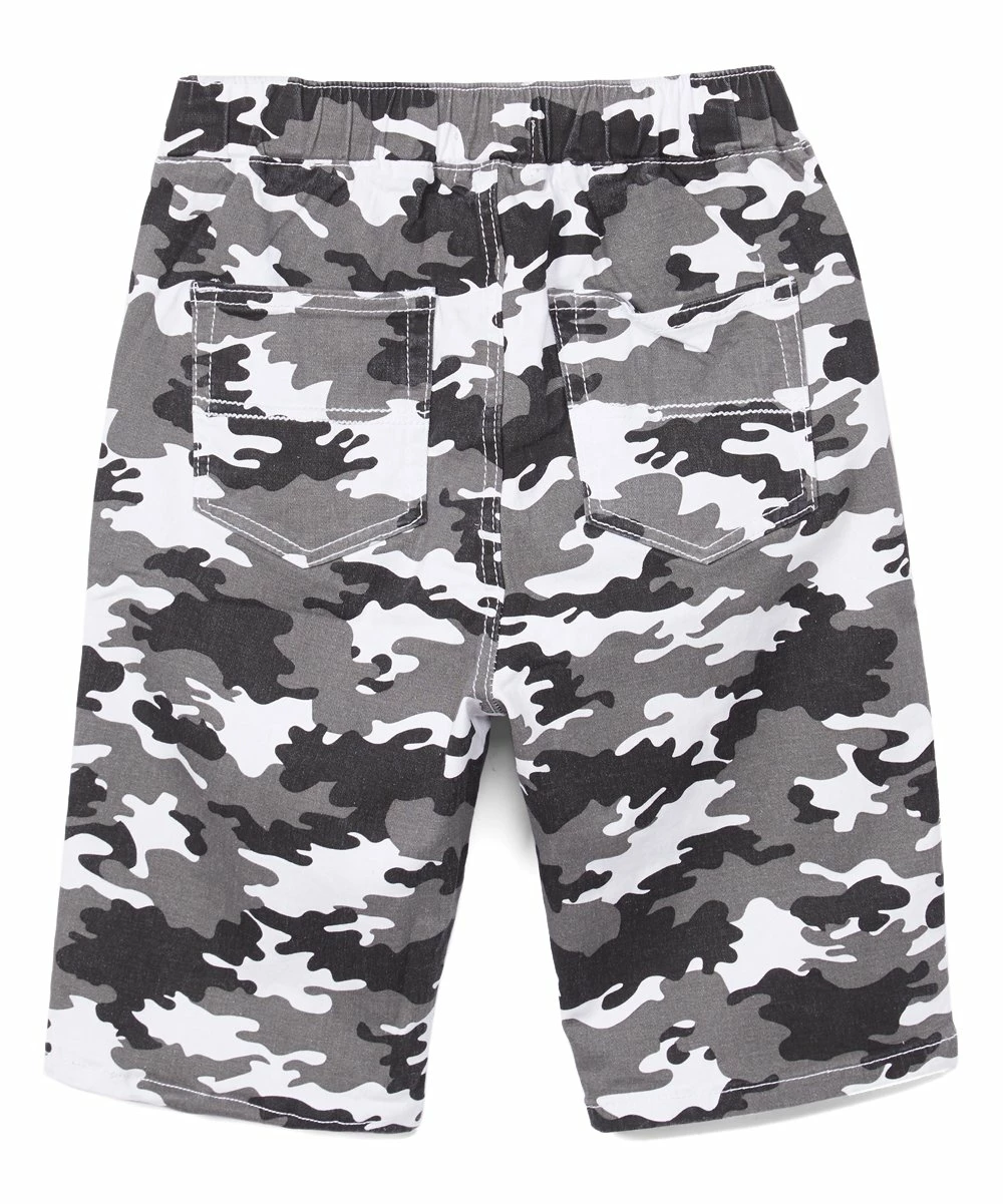 Discount 🎉 Daniel L White & Gray Camo Shorts - Boys For Kids ✔️ - Image 2