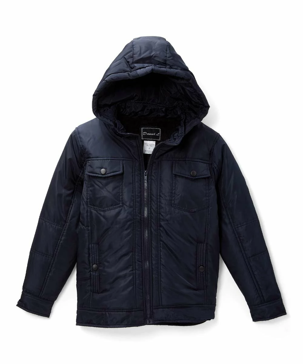 Best Pirce โค๏ธ Daniel L Navy Detachable-Hood Jacket - Boys For Kids โญ
