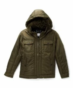 New 🥰 Daniel L Army Green Detachable-Hood Jacket - Boys For Kids 🎁