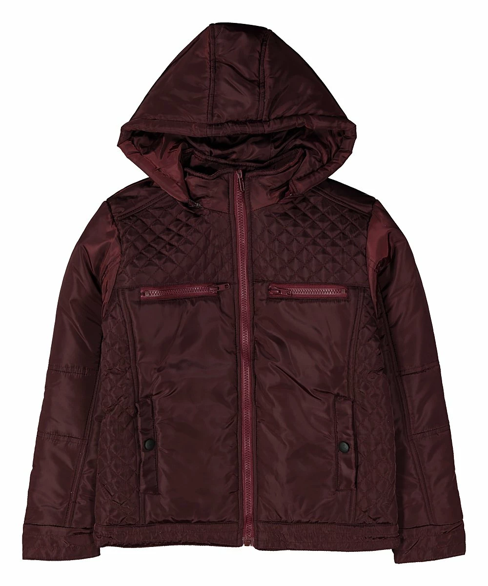 Hot Sale โญ Daniel L Burgundy Hooded Jacket - Boys For Kids ๐