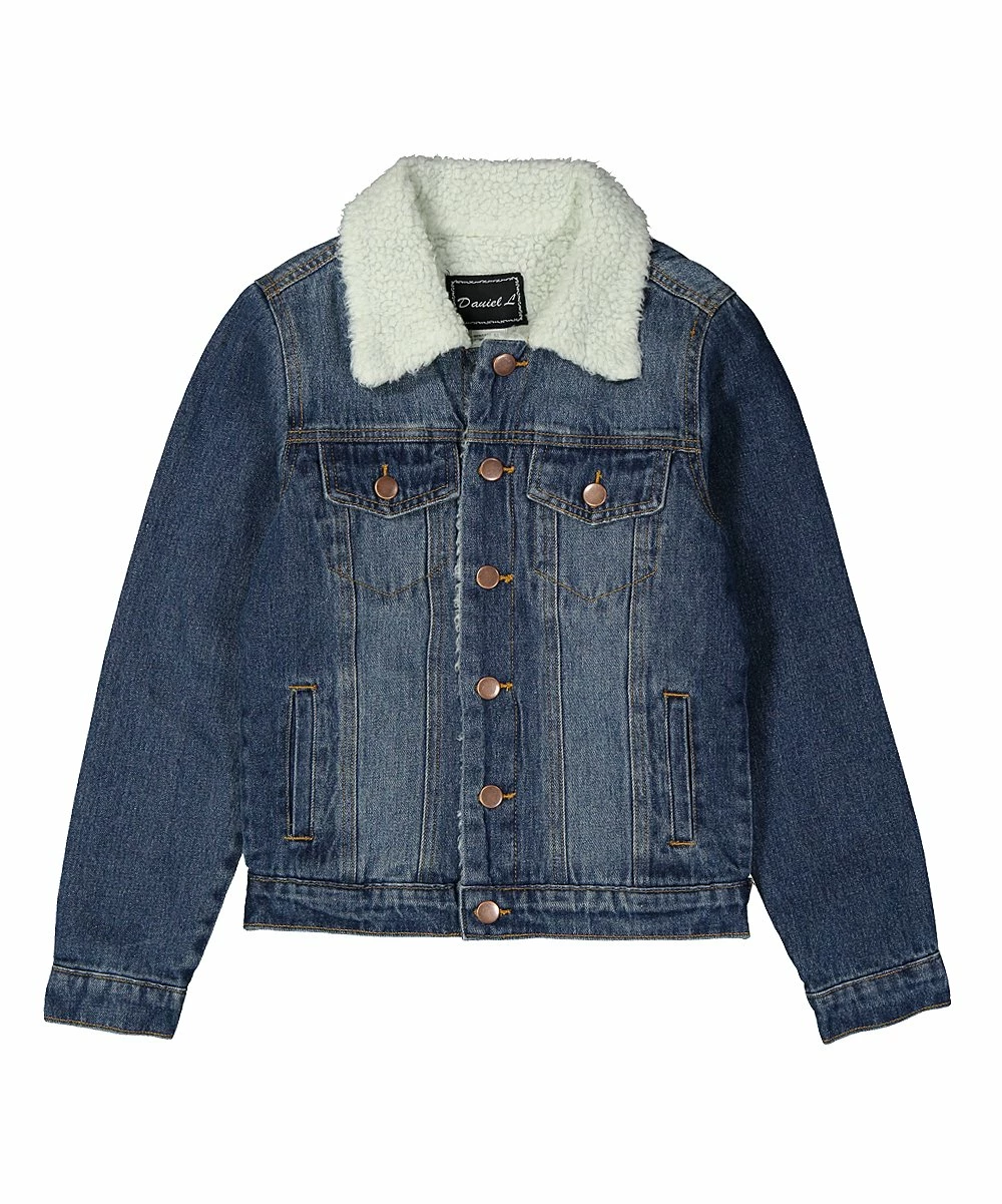 Cheapest โ๏ธ Daniel L Denim Blue Faux Fur-Collar Denim Jacket - Boys For Kids ๐คฉ